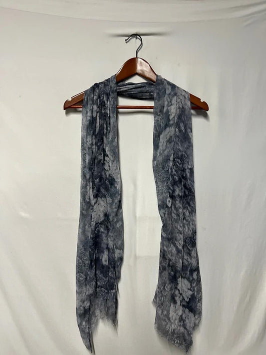 Vintage Ladies Scarf | Blue Floral | Viscose