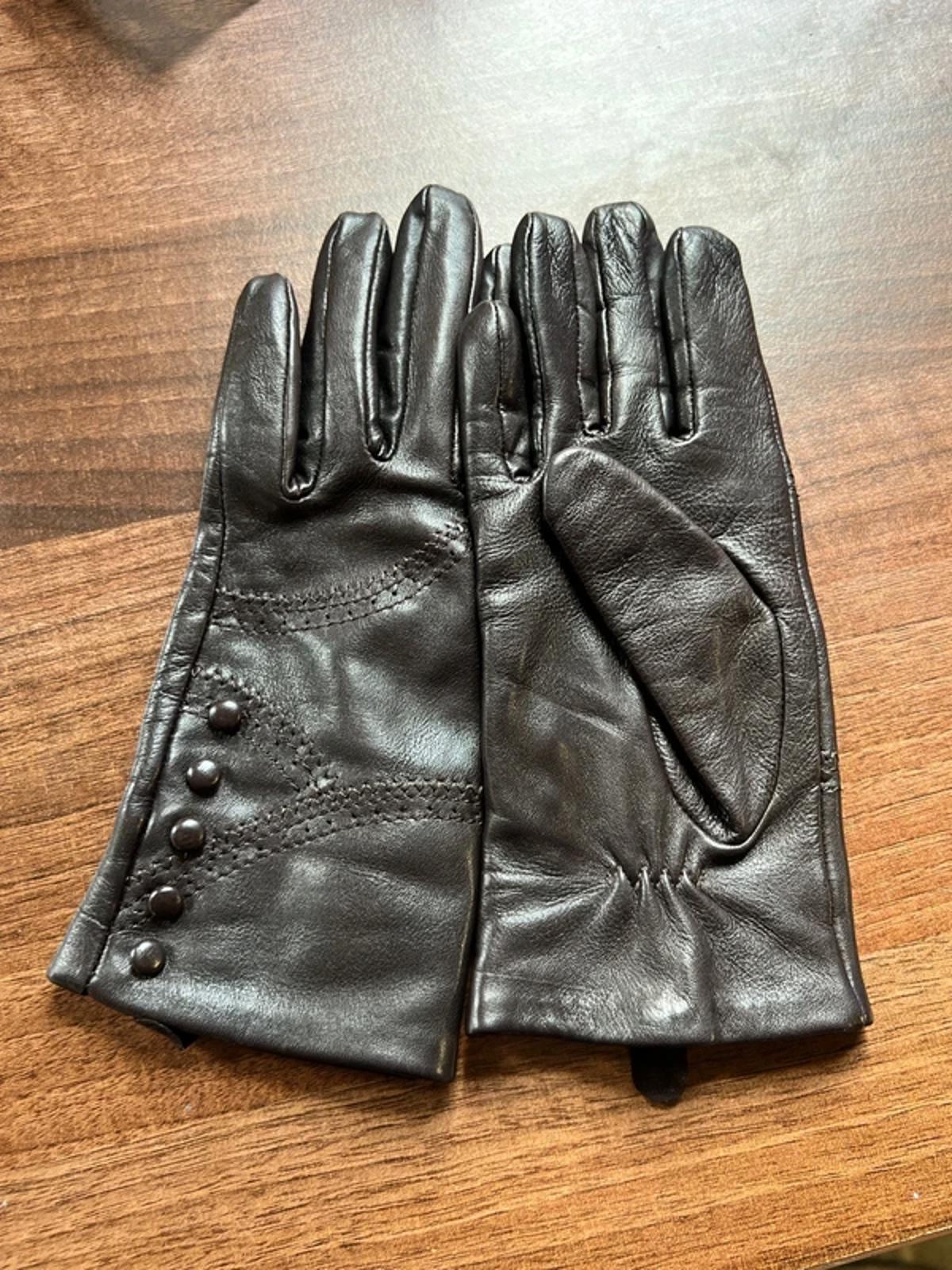 Chocolate Brown leather gloves | XS | Very Good