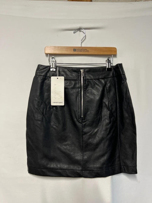 Cherry Koko | S | Faux Leather Mini Skirt | Studded