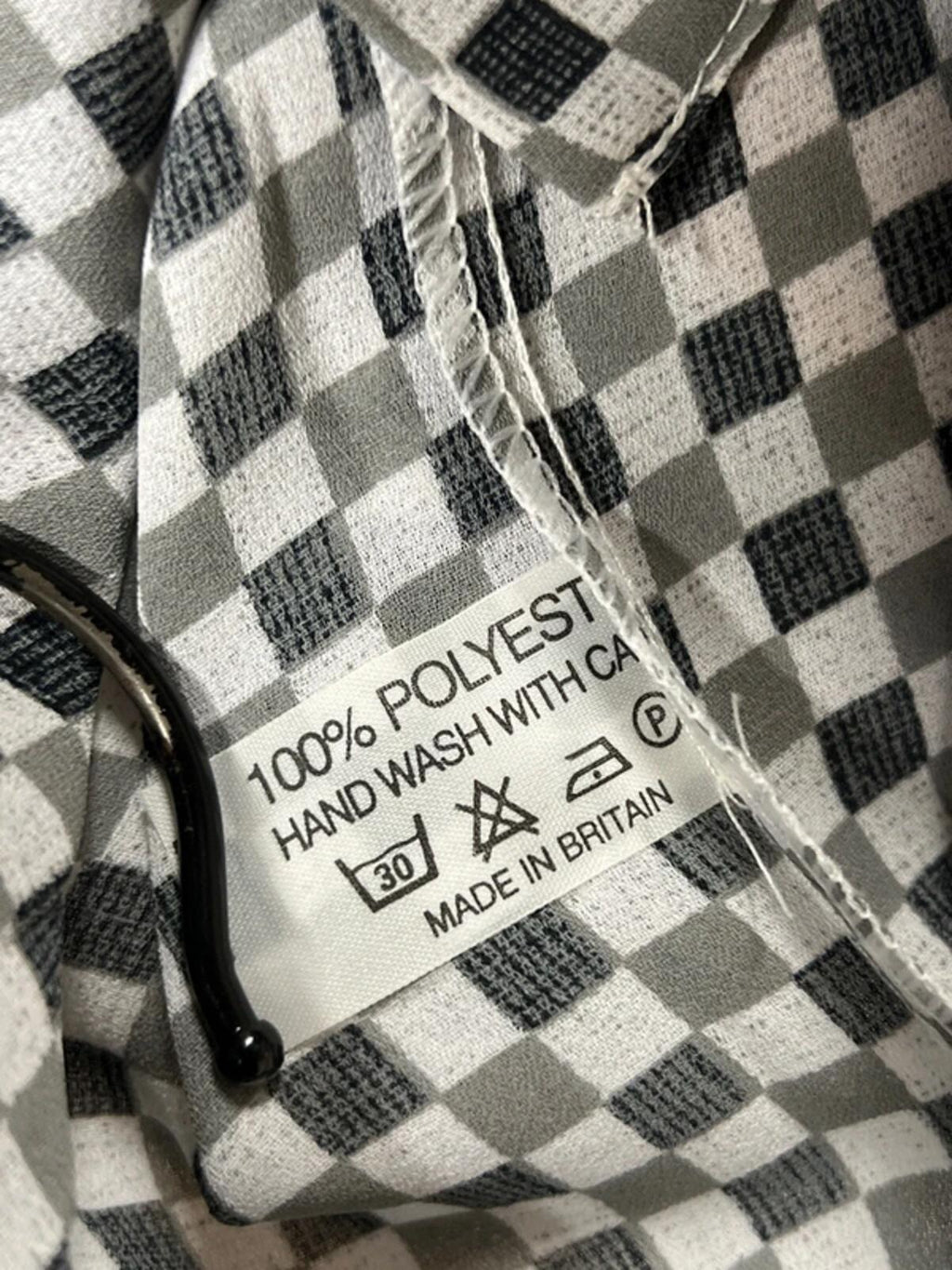 Elena | 20 | Y2k Monochrome sheer checkered print T-Shirt | Polyester