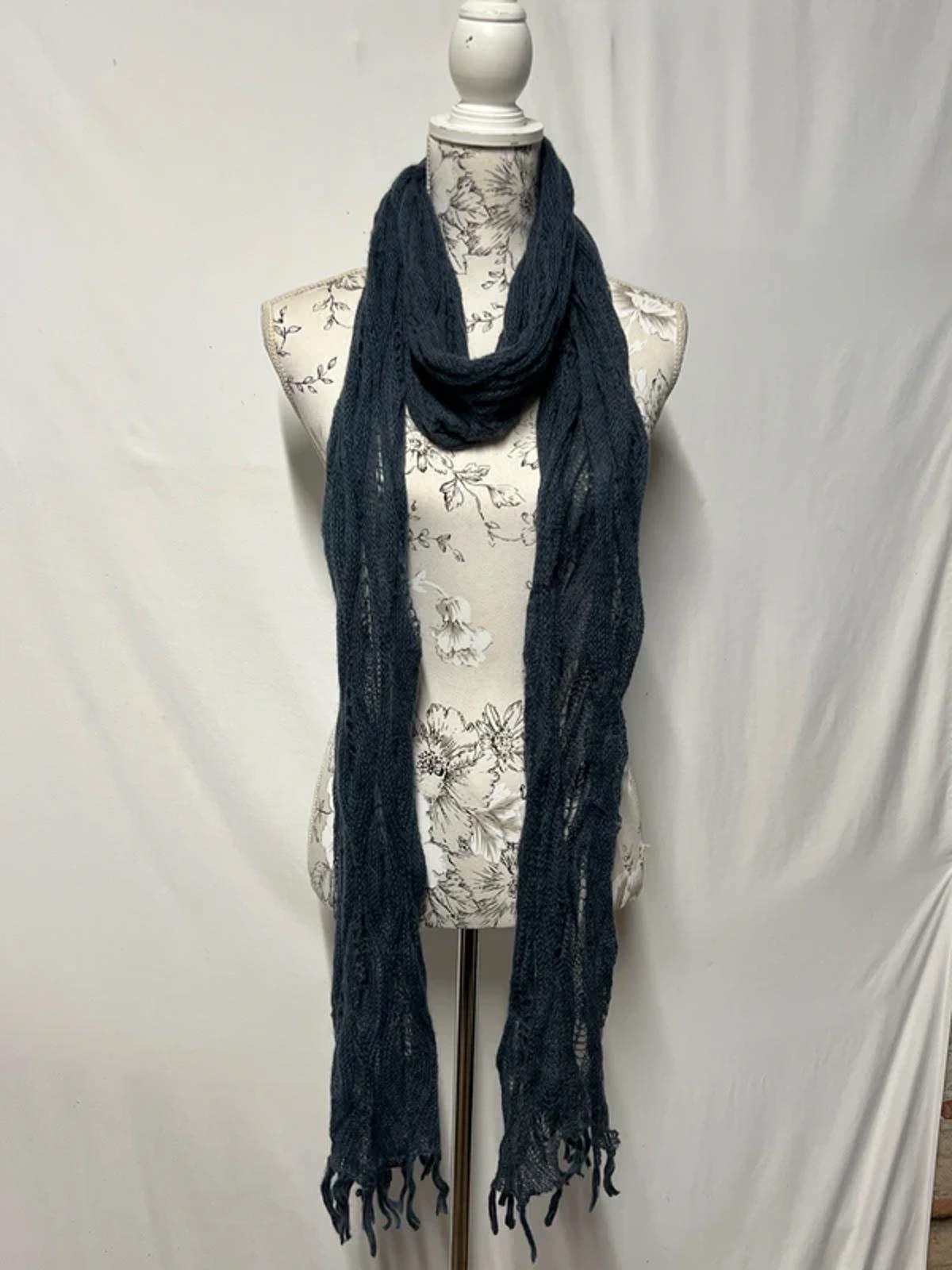 M&S | Ladies Navy Mohair-Style Scarf  | Acrylic