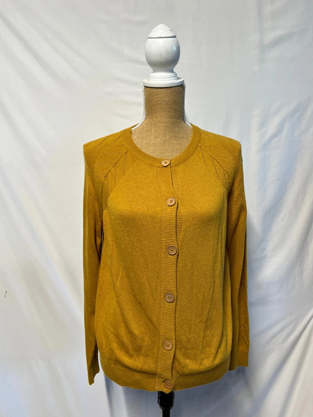 Mantaray | Mustard Cardigan | Size 14 | Wool/Viscose blend