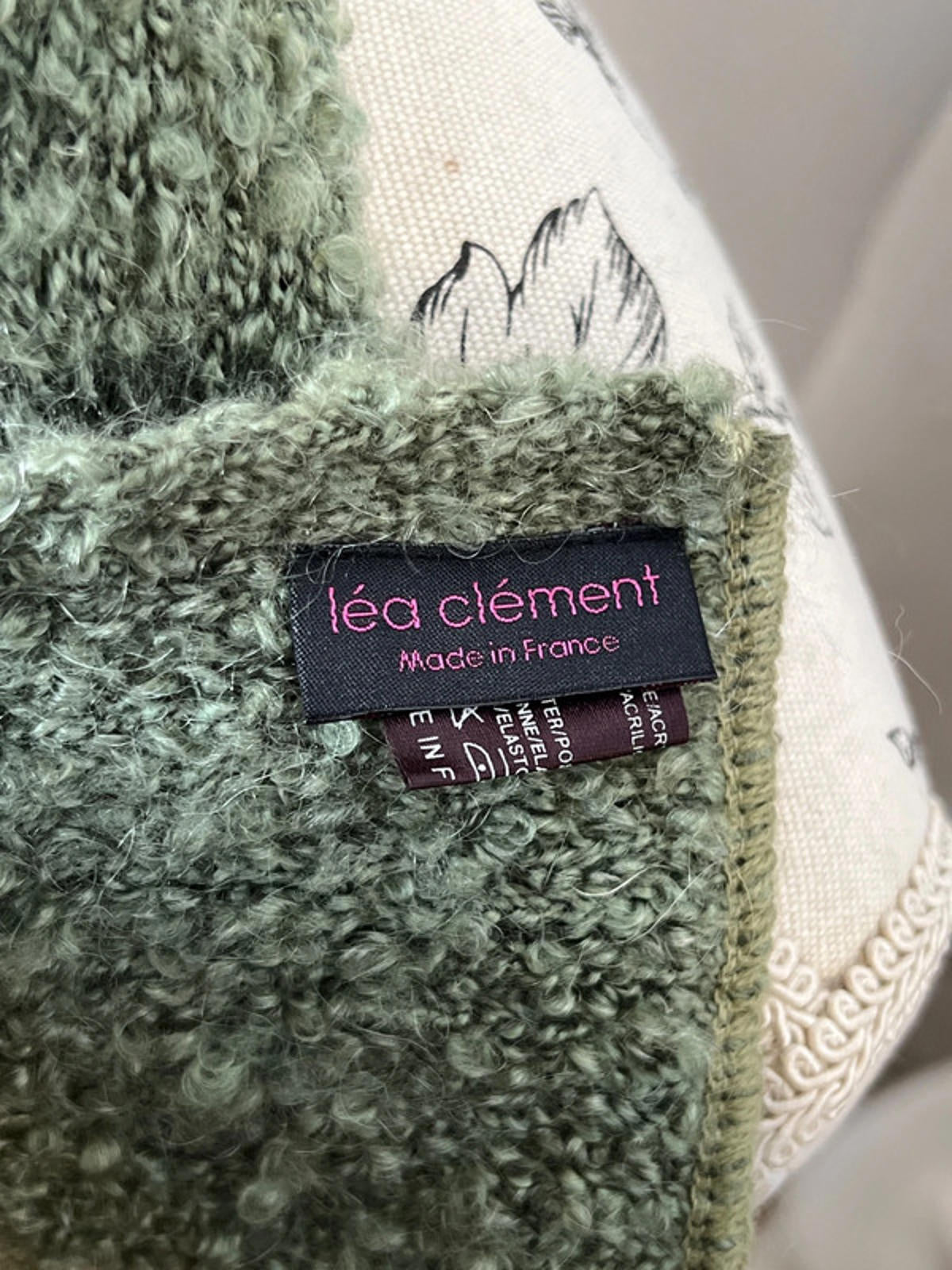 Léa Clément | Green Khaki Scarf | Mohair Blend
