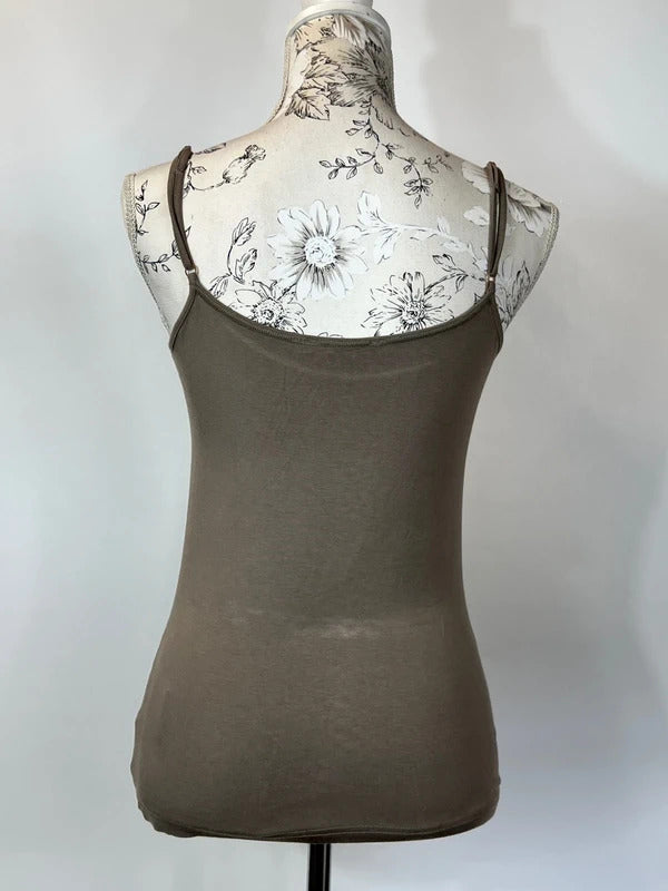 Bandolera | Size 14 | Y2K khaki brown spaghetti strap top