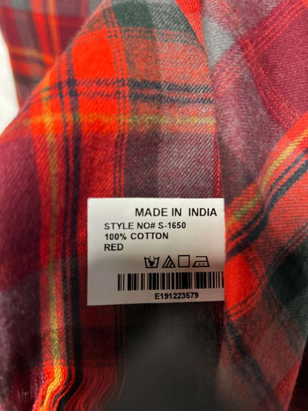 Burgundy Tartan Scarf | 100% Cotton | Brand New