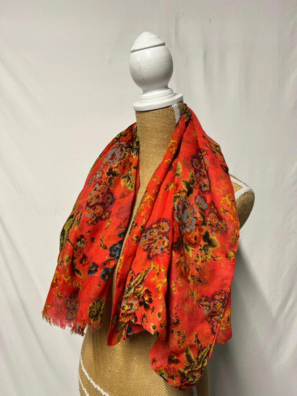 LUXE | Red Floral Scarf