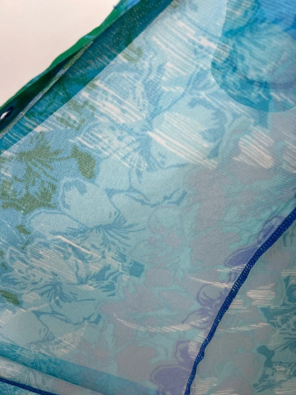 Mexx | Size 12/14 | Blue and green sheer t-shirt | Nylon