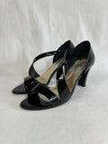 Jane Shilton | UK 7  | Black patent open-toe heels