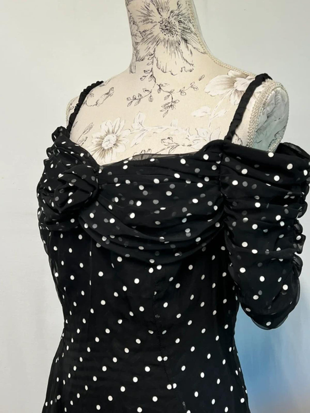 Berkterex 1980’s Party Dress | Size 12 | Black polka dot