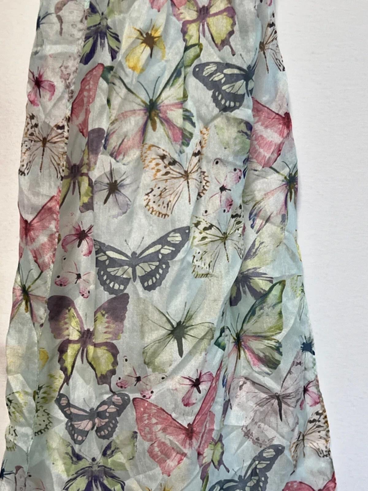 Vintage style thin scarf with butterflies