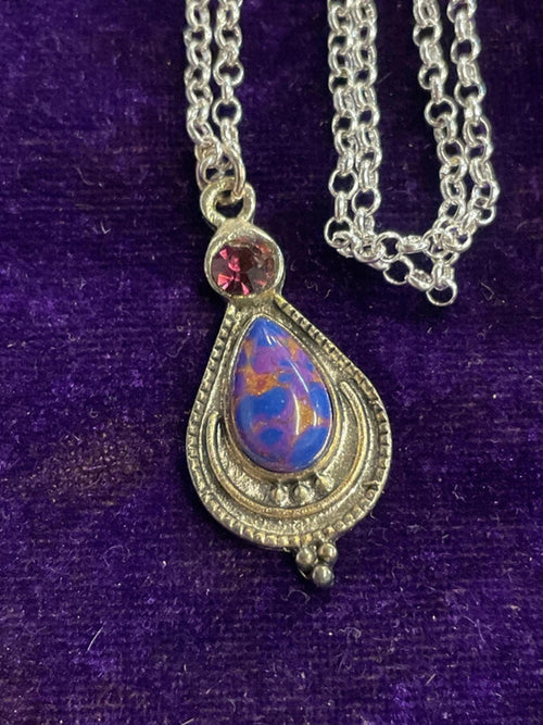 925 Sterling Silver Necklace | Amethyst &amp; Gemstone Pendant