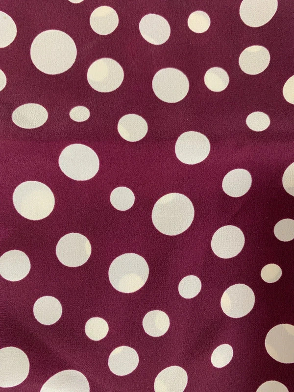 Vintage Next | Maroon Polka Dot Silk Scarf