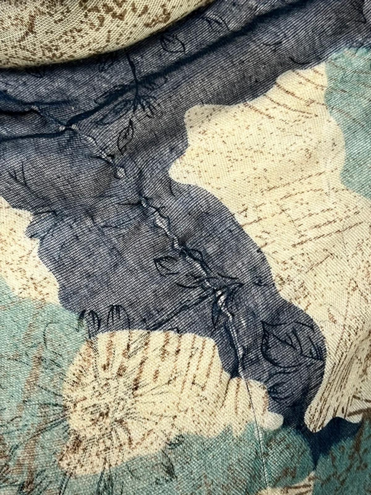 Vintage Ladies Scarf | Turquoise/Navy/Brown