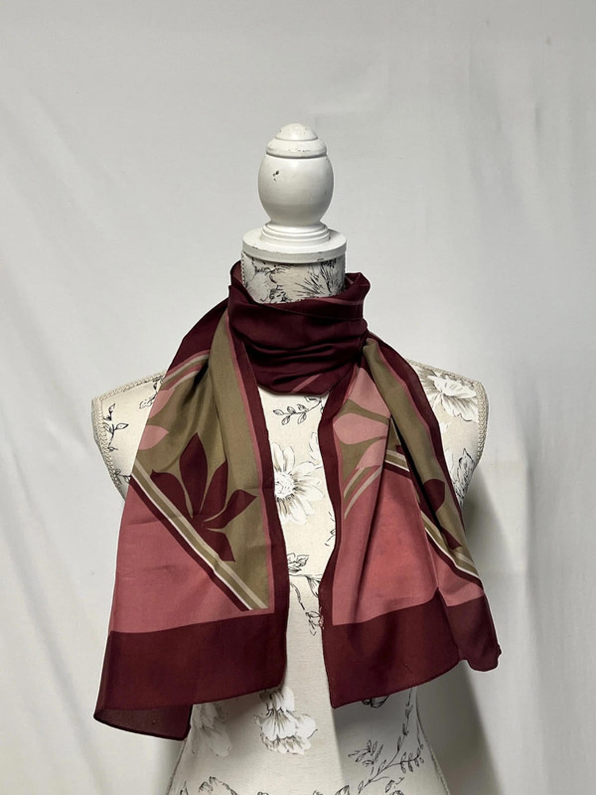 Vintage Maroon Ladies Scarf