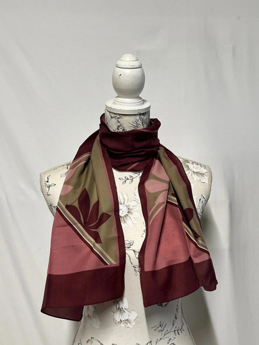 Vintage Maroon Ladies Scarf