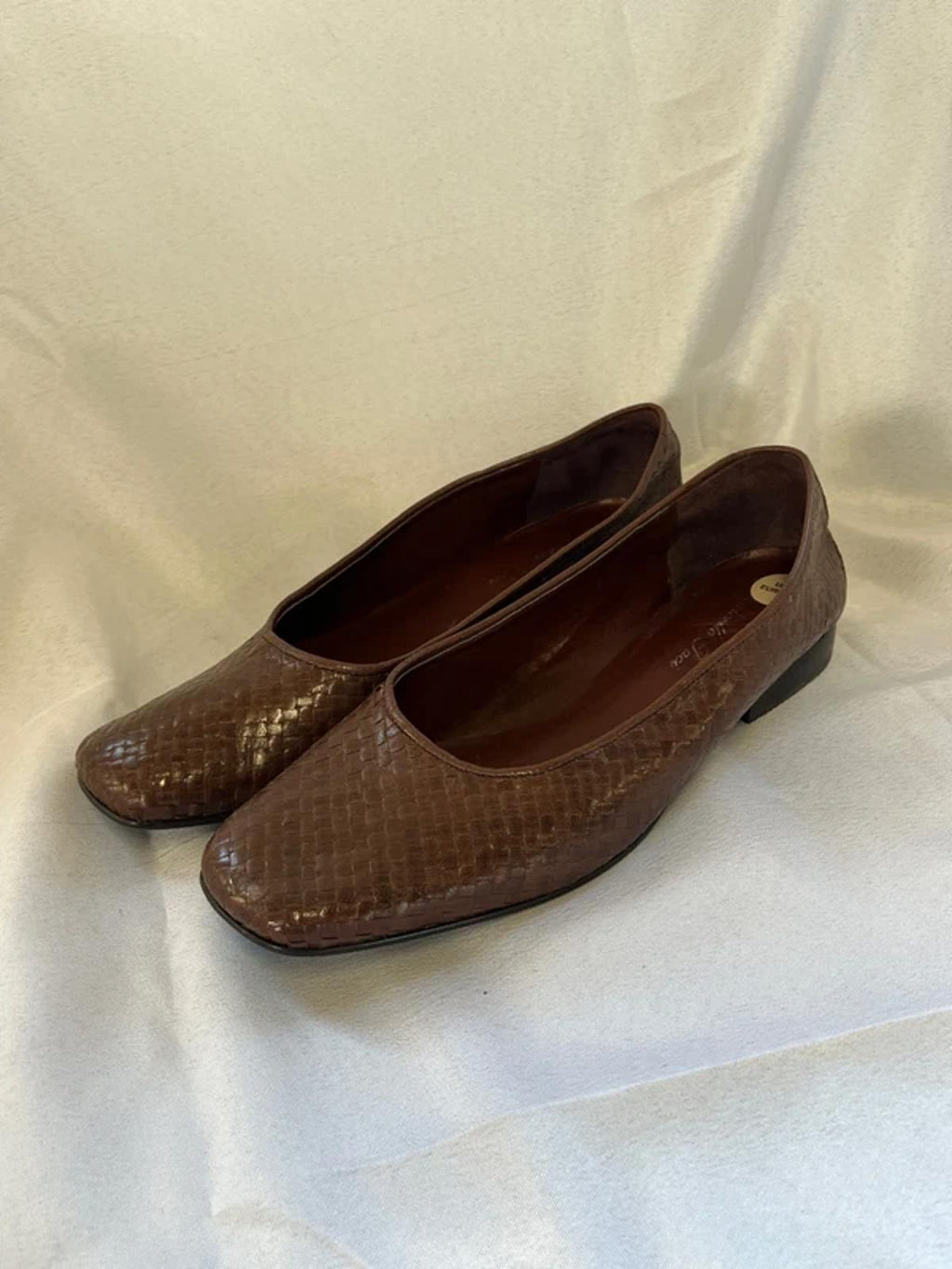 Marcello Paci | 5 | Brown Leather Woven Ballerina Slip Ons