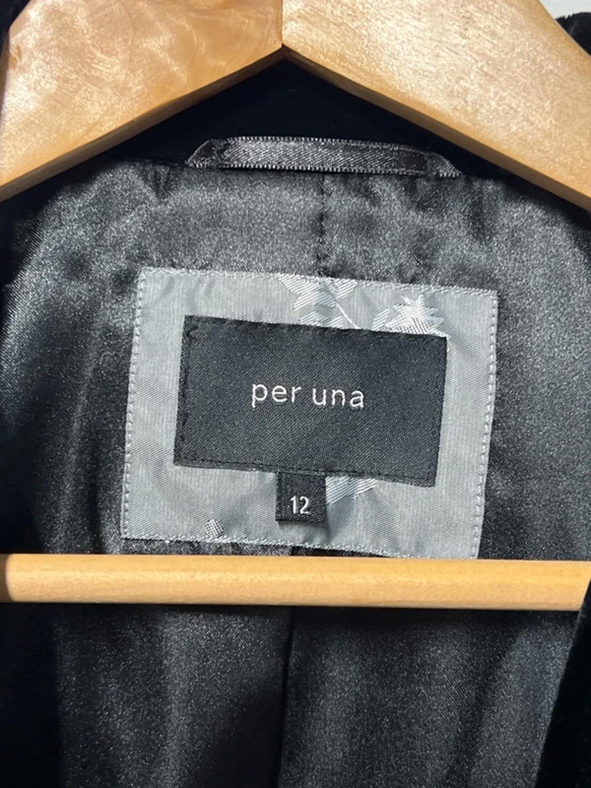 Per Una | 12 | Silk Blend | Black Velvet-Style Blazer