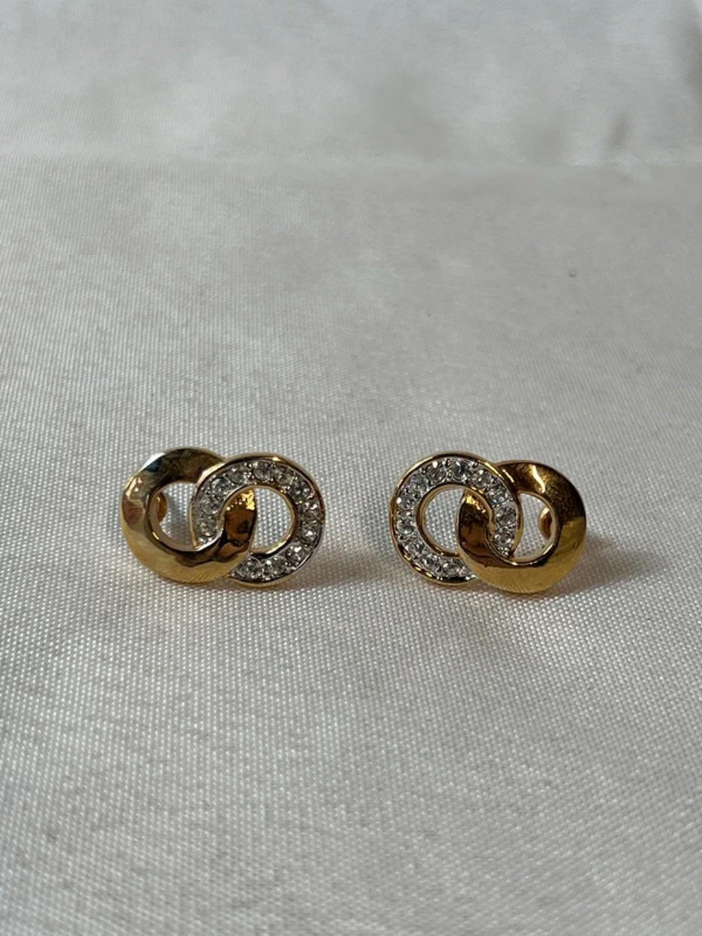 Gold Colored Diamanté Earrings