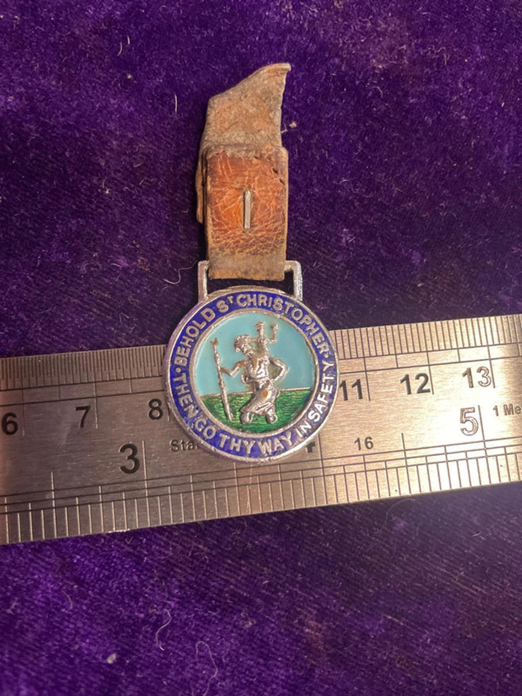 Enamelled St Christopher Medallion | Traveller's Keepsake