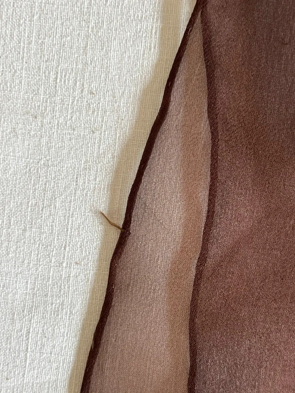 Vintage-style ladies sheer brown and orange gradient scarf
