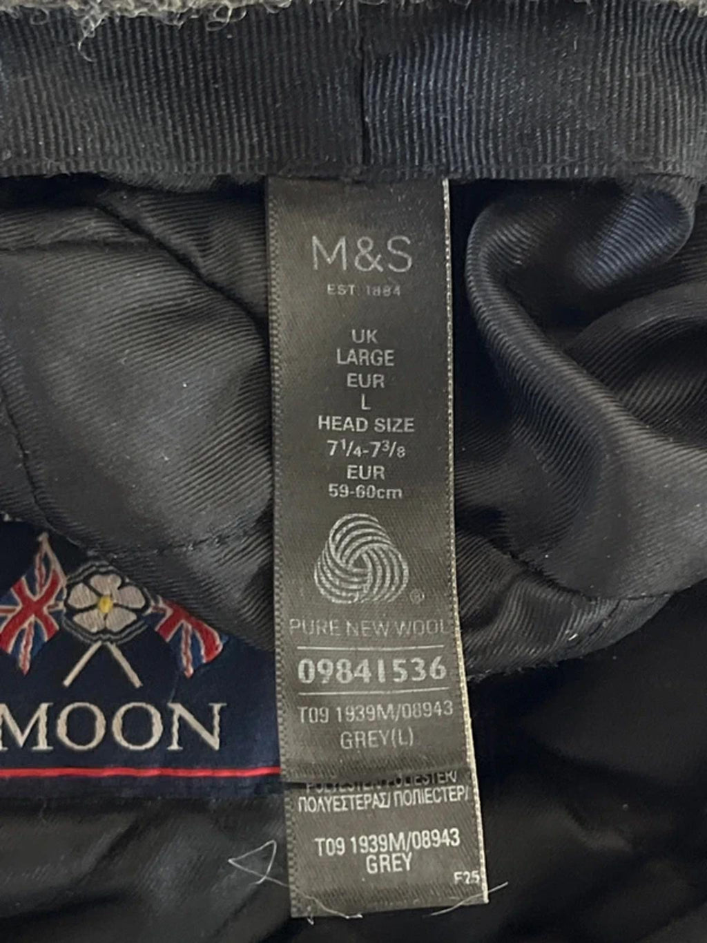 M&S | Grey Baker Boy Hat | 7 1/2
