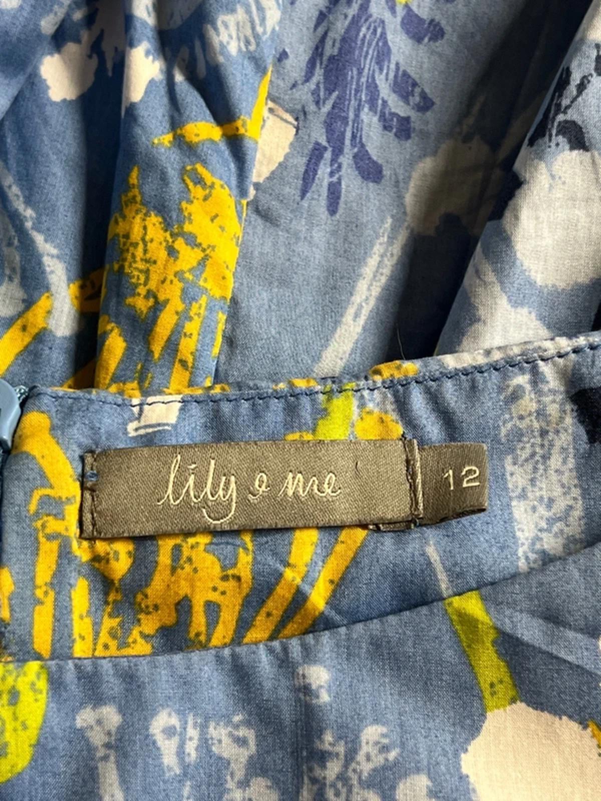 Lily & Me | 12 | Blue Cotton Abstract Floral Midi Dress