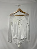 Cherry Koko | L | White Lace Style Long Sleeve | Polyester