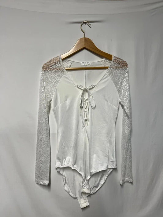 Cherry Koko | L | White Lace Style Long Sleeve | Polyester
