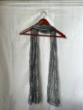 Navy &amp; Khaki Large Scarf / Shawl | Unique Pattern | Very Good Condition