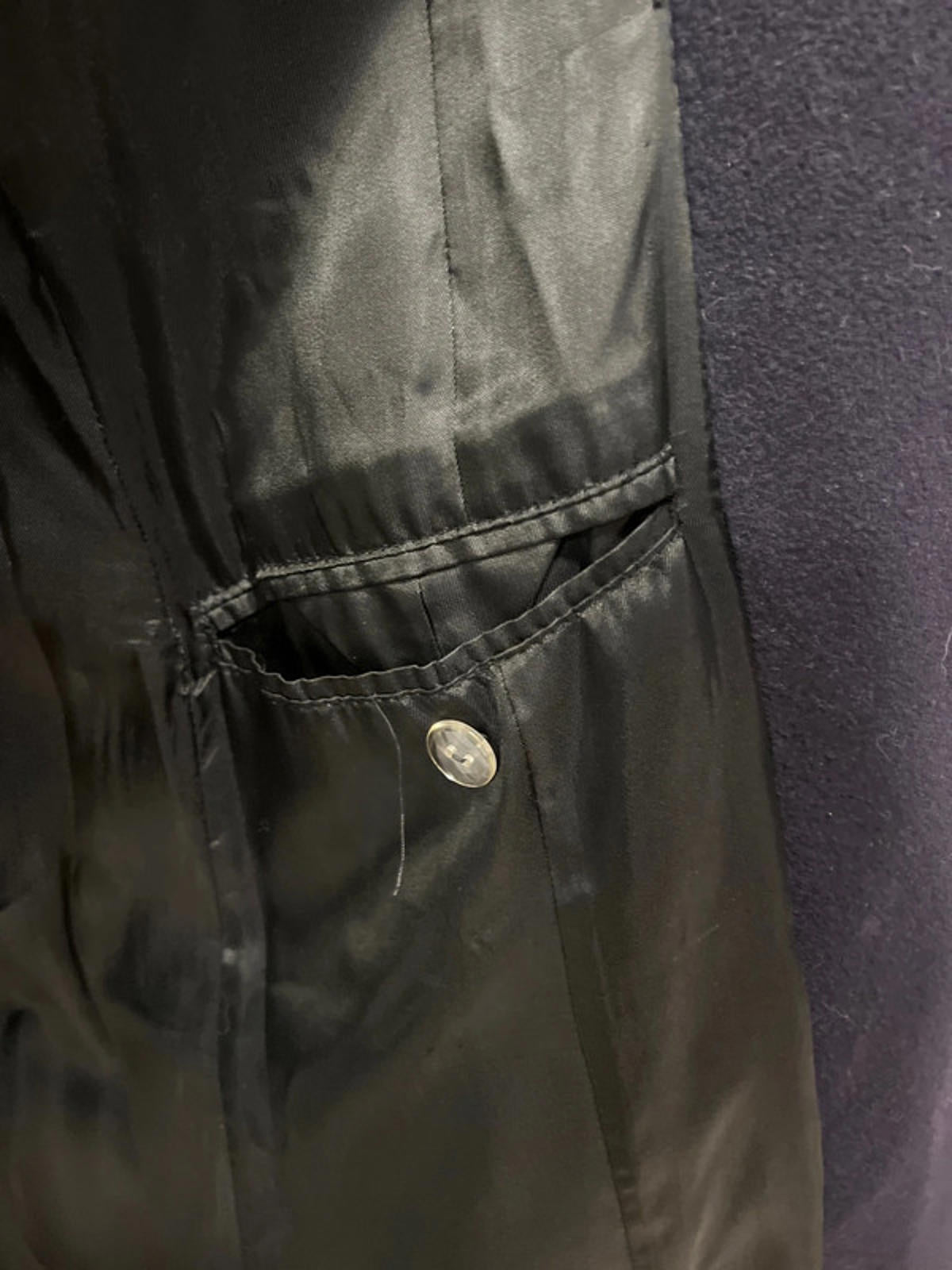 Vintage Navy Madeleine Trenchcoat | 10 | Viscose Blend