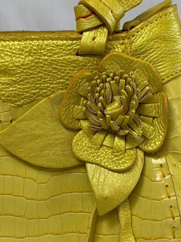 Depride | 1980’s Vintage Yellow bucket bag/handbag |
