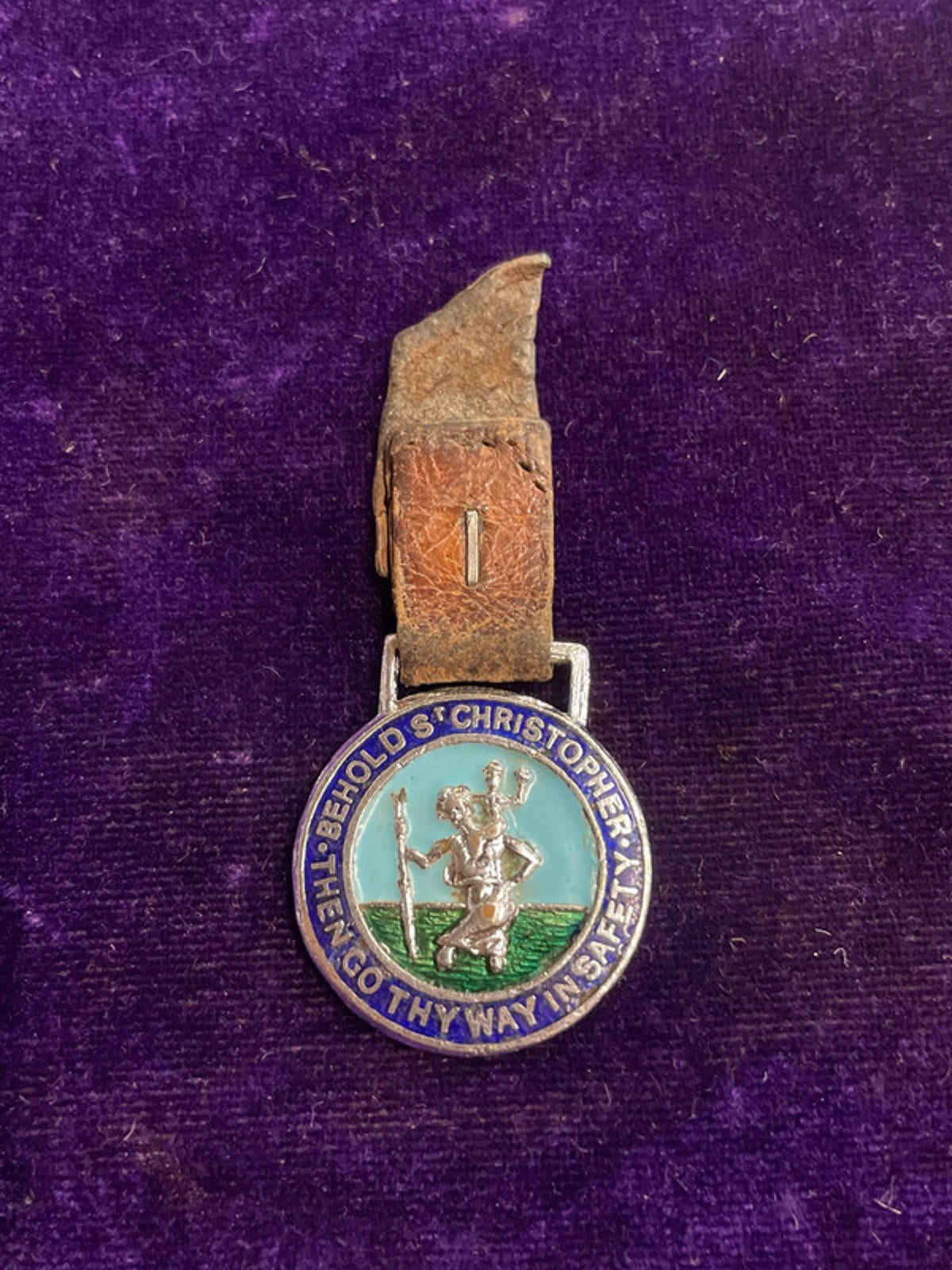 Enamelled St Christopher Medallion | Traveller's Keepsake