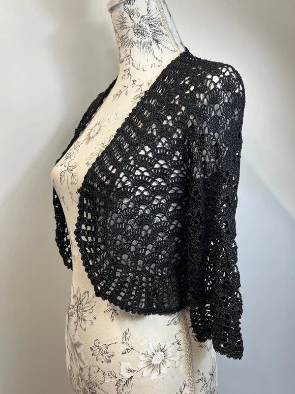 Label by Sky | Size 12 | Black Embroidered Bolero | 100% Viscose