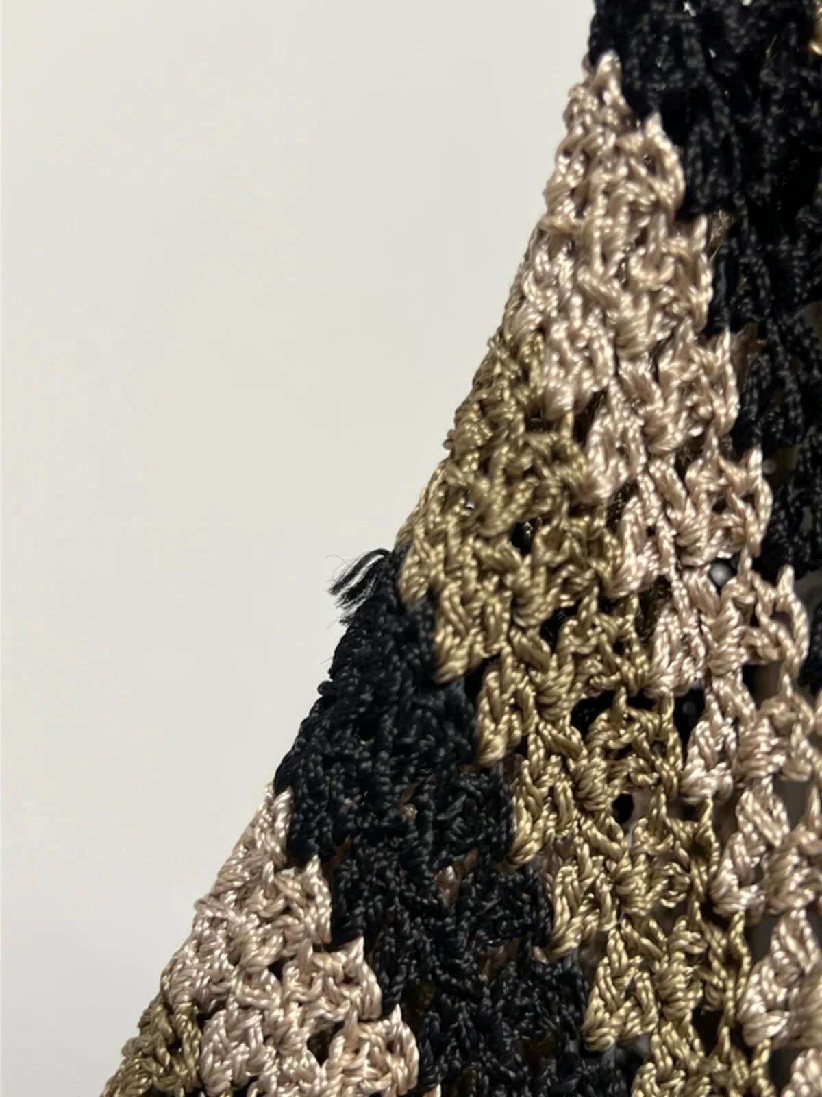 Wallis | 12 | Boho style brown/cream knitted T-Shirt | viscose