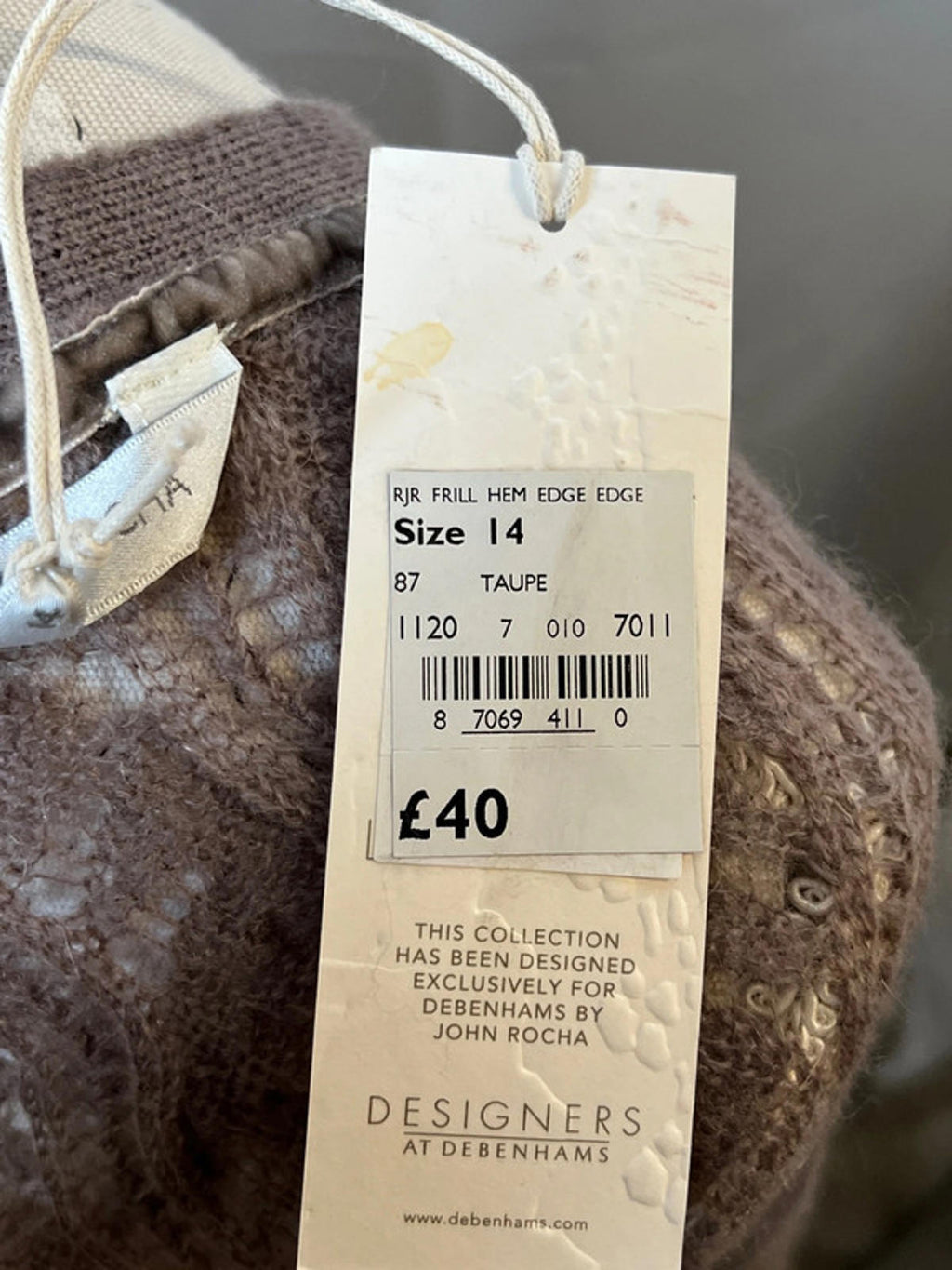 Rocha John Rocha | Size 14 | Taupe Cardigan