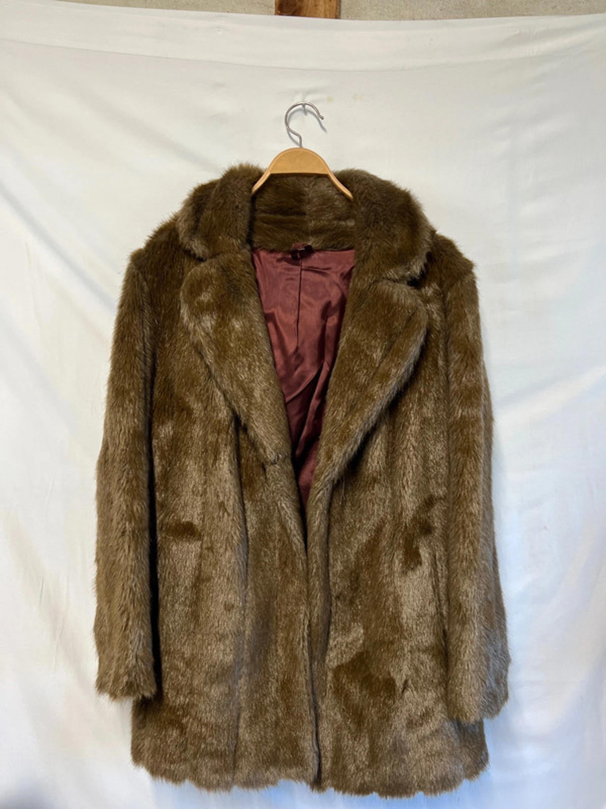 Faux Fur Coat | Size 16 | Modacrylic Blend | Plush &amp; Warm