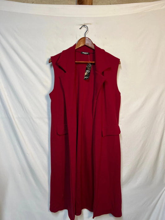 Blossom London | Tomato Red Sleeveless Blazer XL