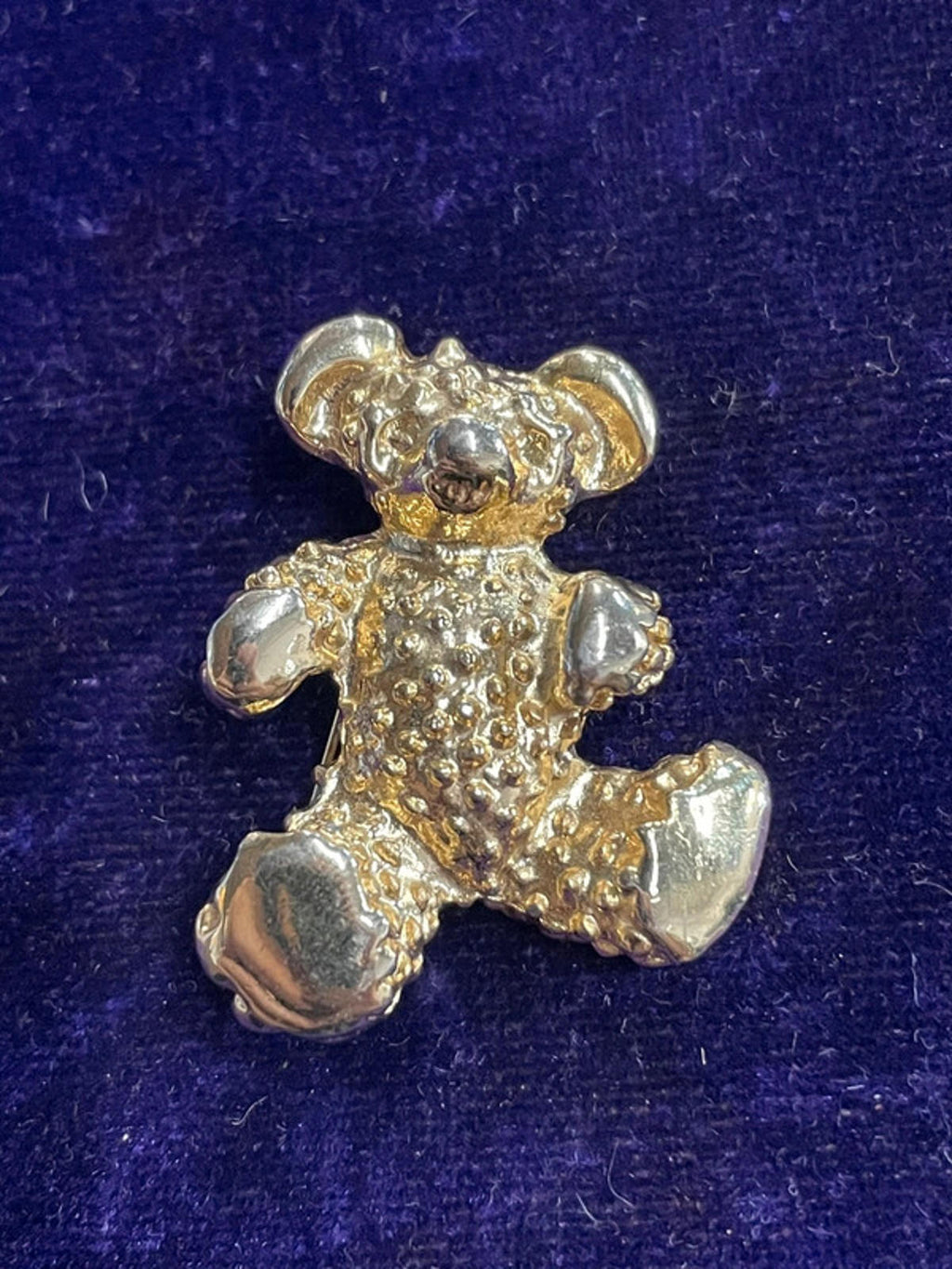 Gold Tone Teddy Bear Brooch | Gift Idea