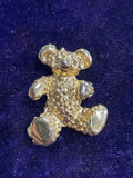 Gold Tone Teddy Bear Brooch | Gift Idea