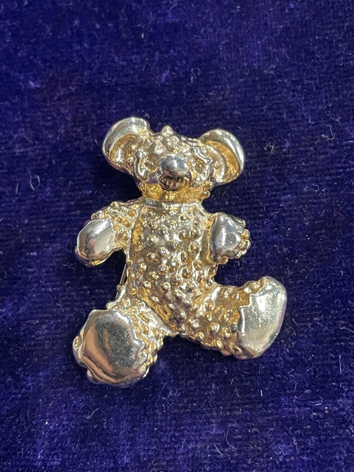 Gold Tone Teddy Bear Brooch | Gift Idea