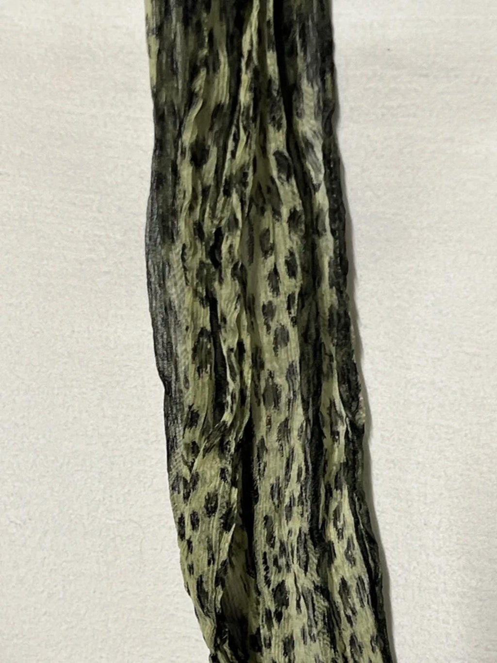 Vintage Ladies Scarf | Green Leopard Print