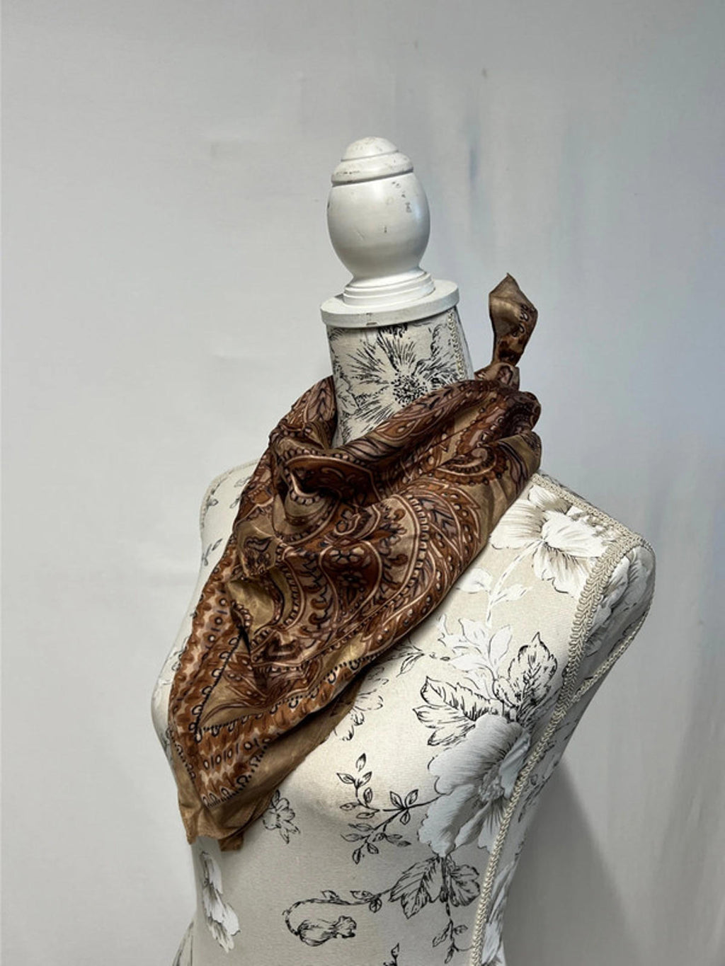 Vintage Brown Rustic Paisley Bandana/Head Scarf