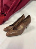 Vintage Lotus | 5.5| Tan Brogue Heels |