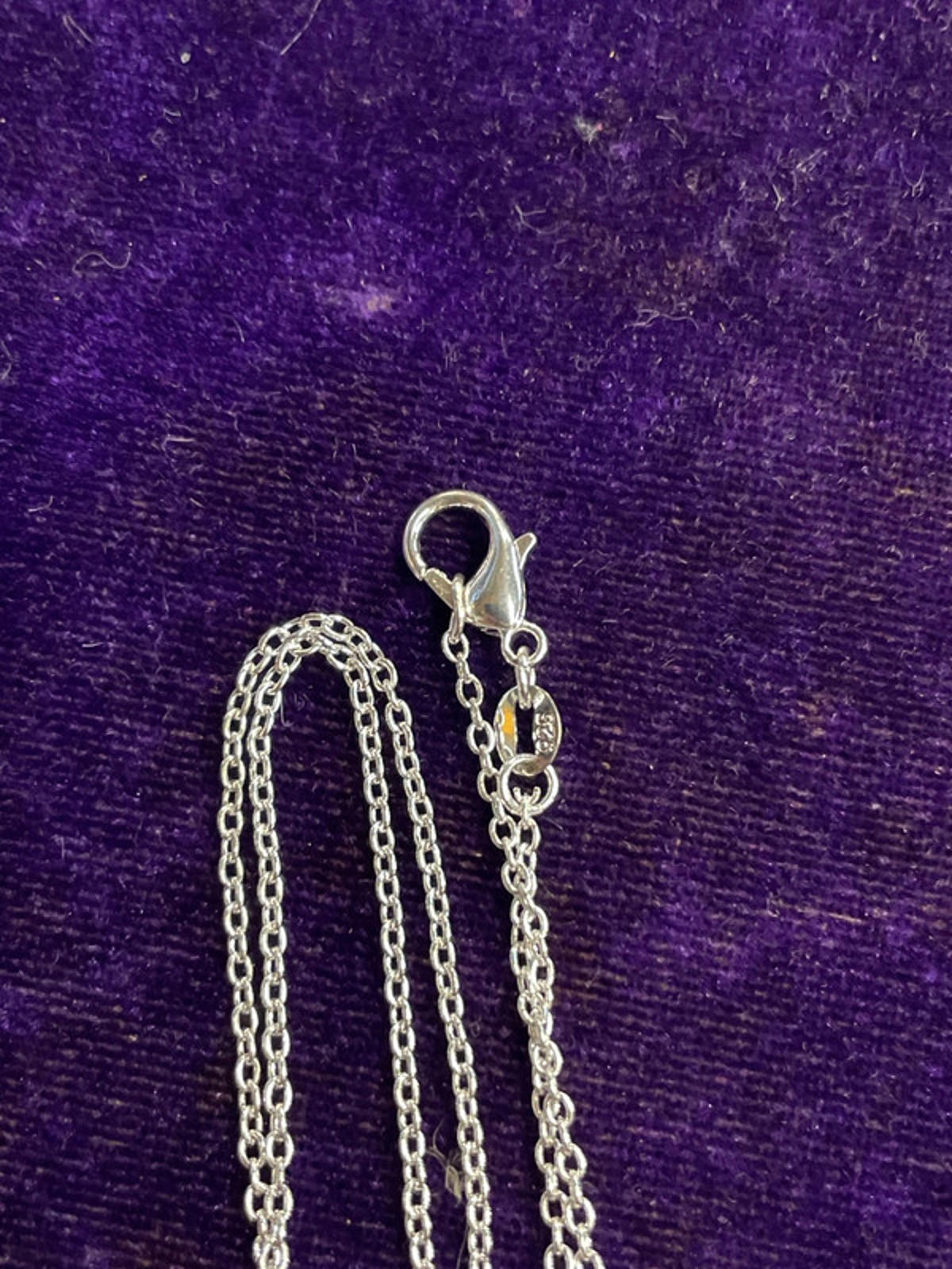 Silver Chain Necklace | Amethyst Stone Pendant