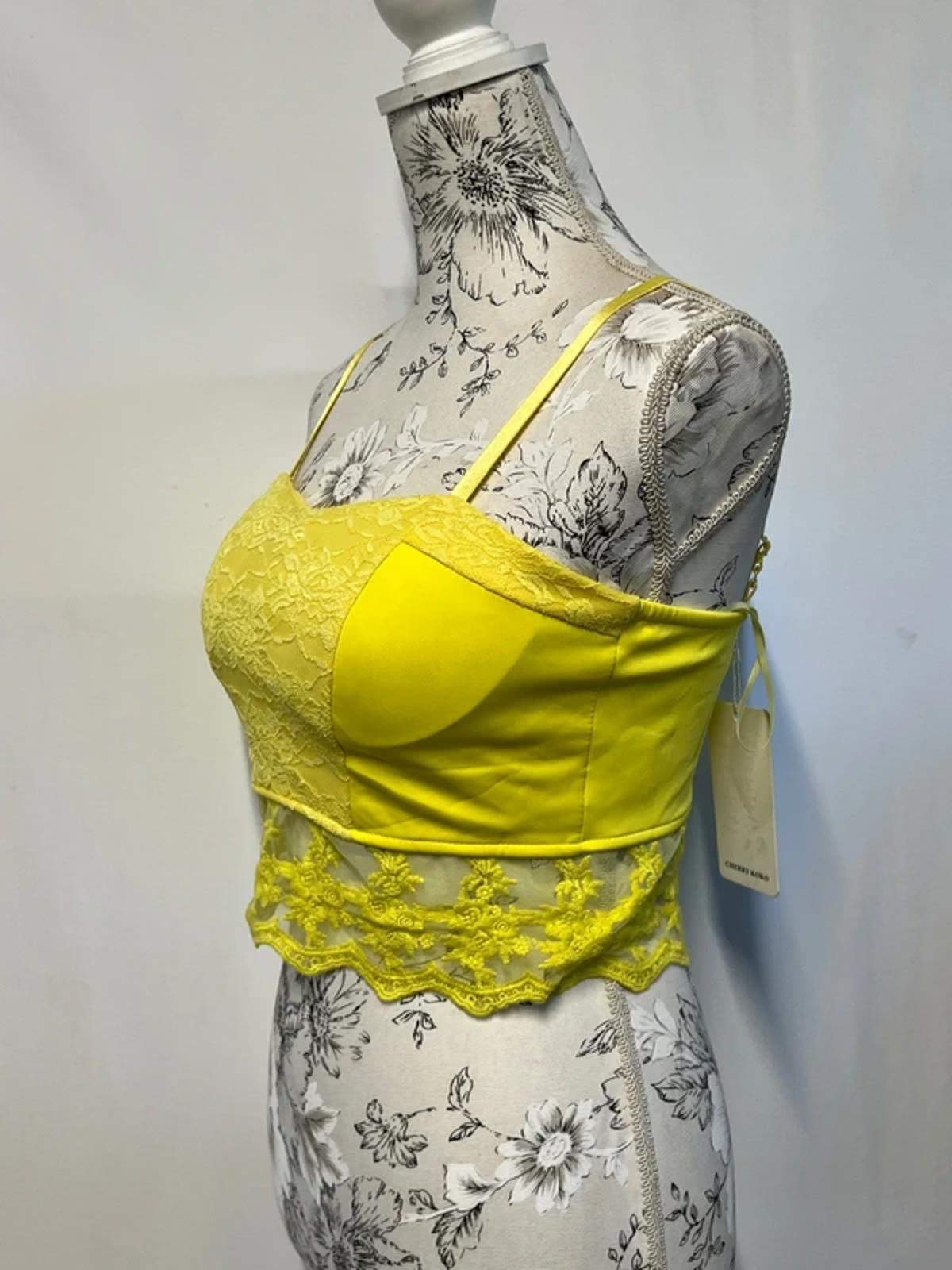 Cherry Koko | S | Lovely Yellow Cami Style Crop Top