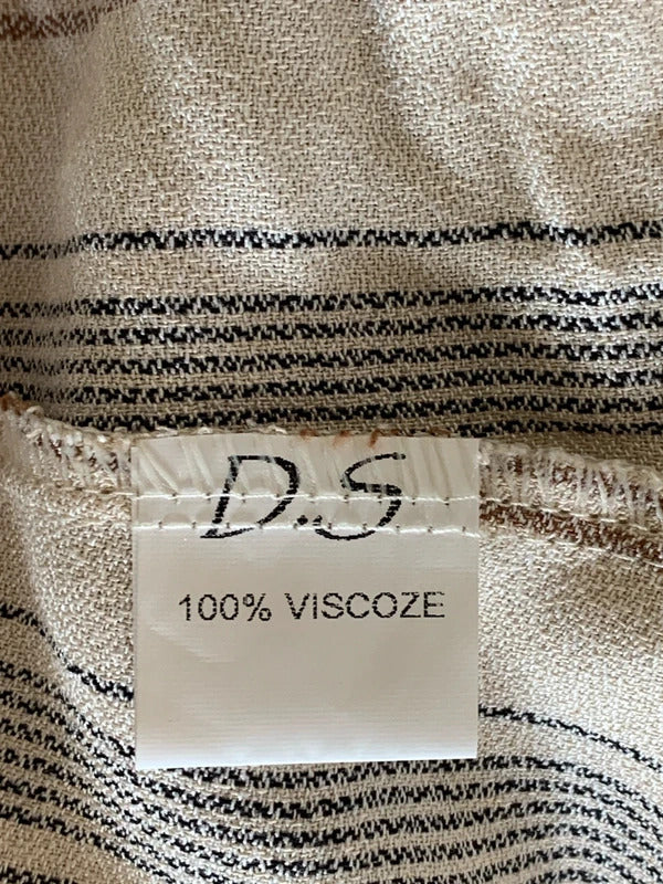 DS Collection | Size 14 | Brown and cream striped vest top  | 100% Viscose