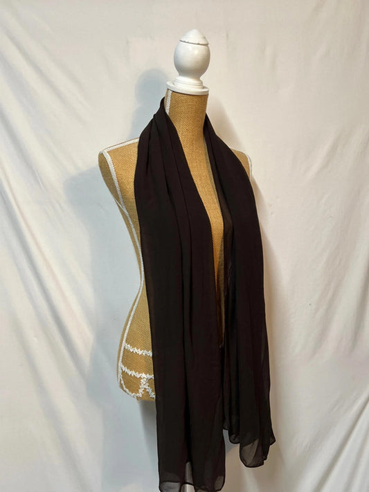 Chocolate Brown Chiffon Scarf | Like New