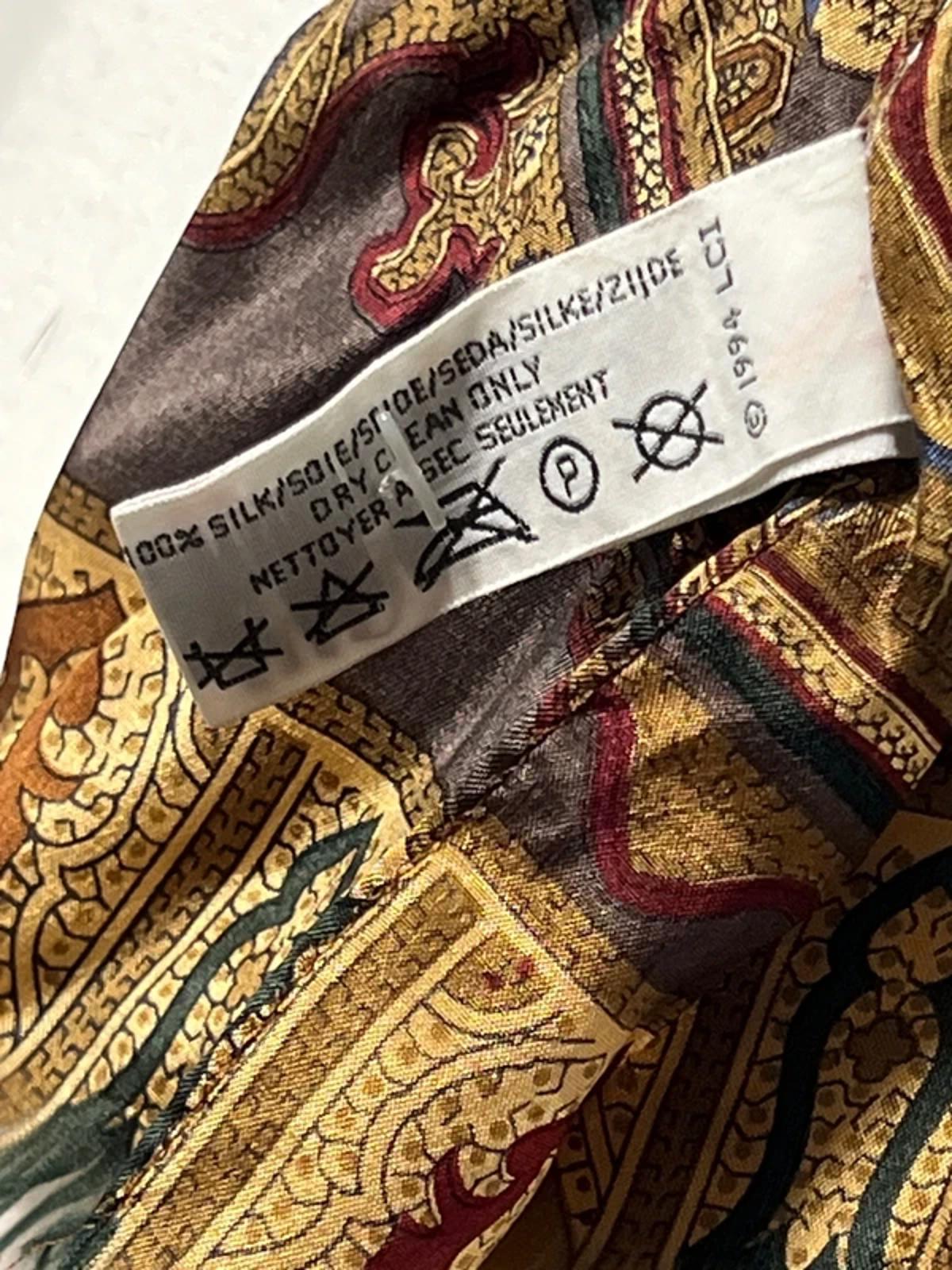 Liz Clairborne Vintage Silk Scarf | Brown/Gold
