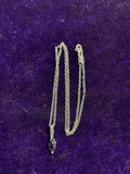 925 Sterling Silver Chain | Cornflower Blue Glass Pendant