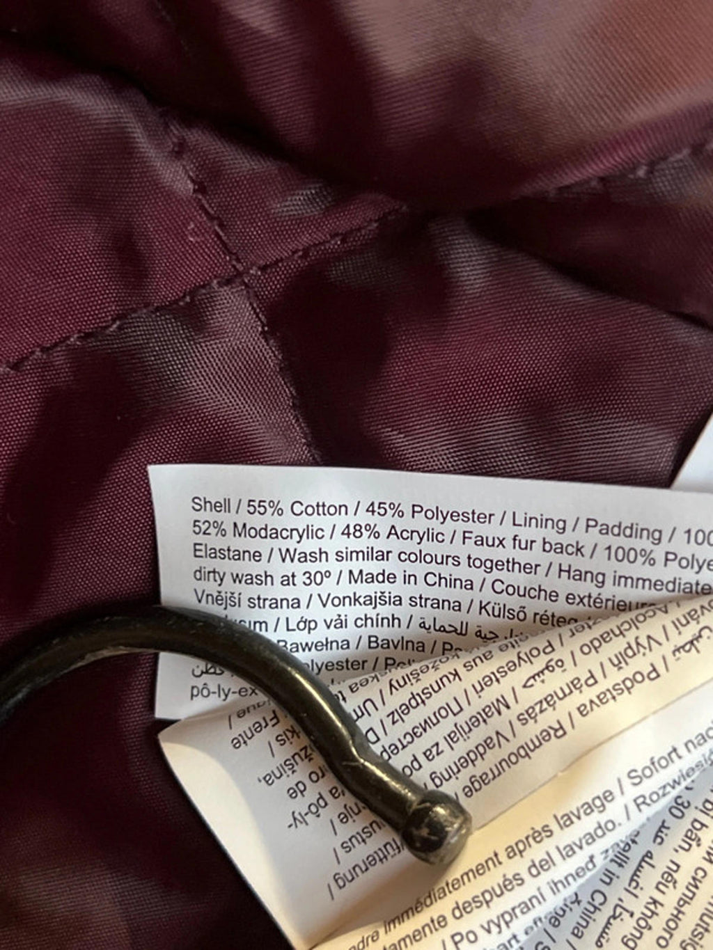 F&F | 12 | Maroon/Burgundy Faux Fur Coat
